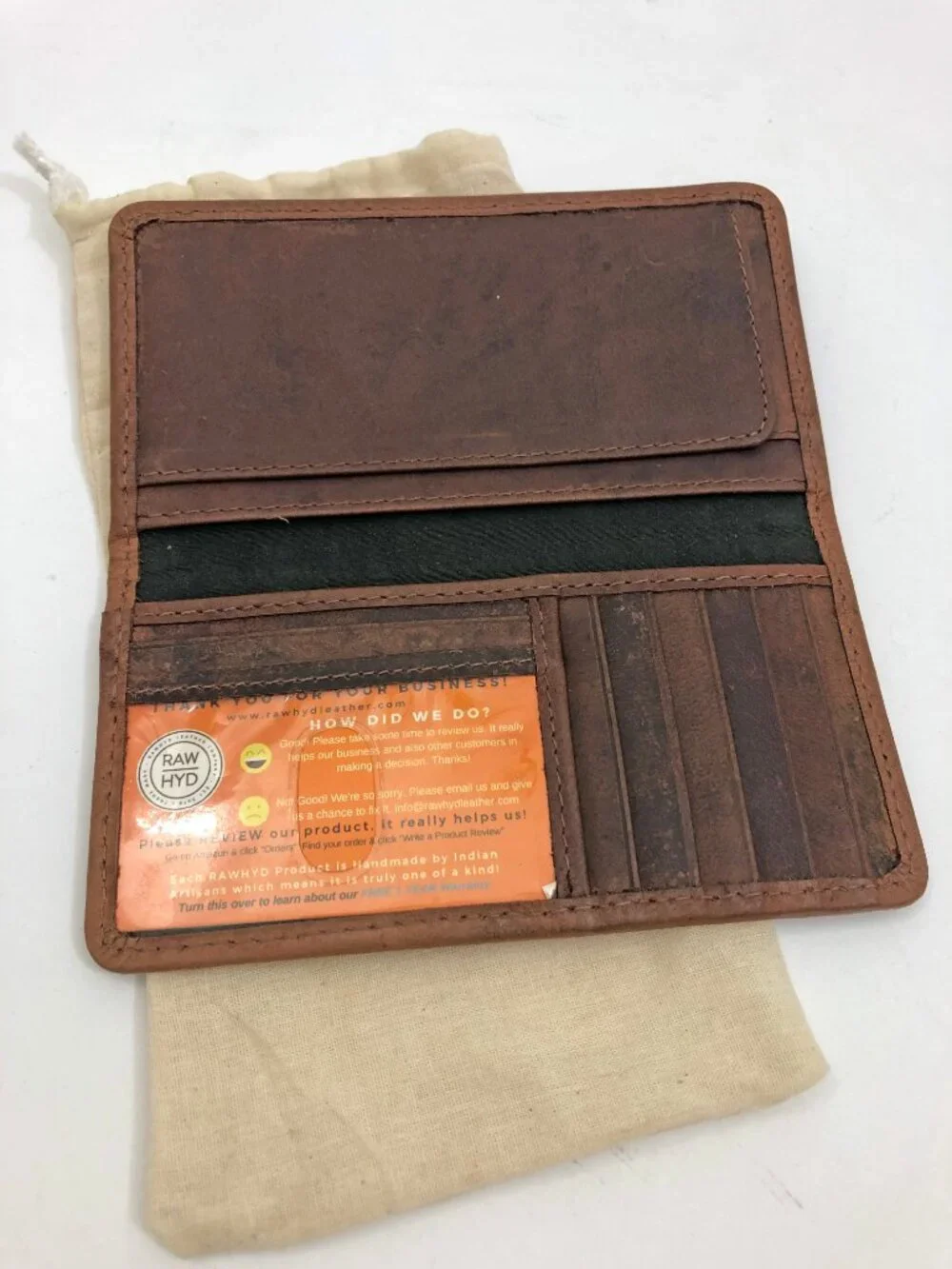 Full-Grain Buffalo Leather Floral Tooled Long Bifold Wallet Rawhyd Leather Co